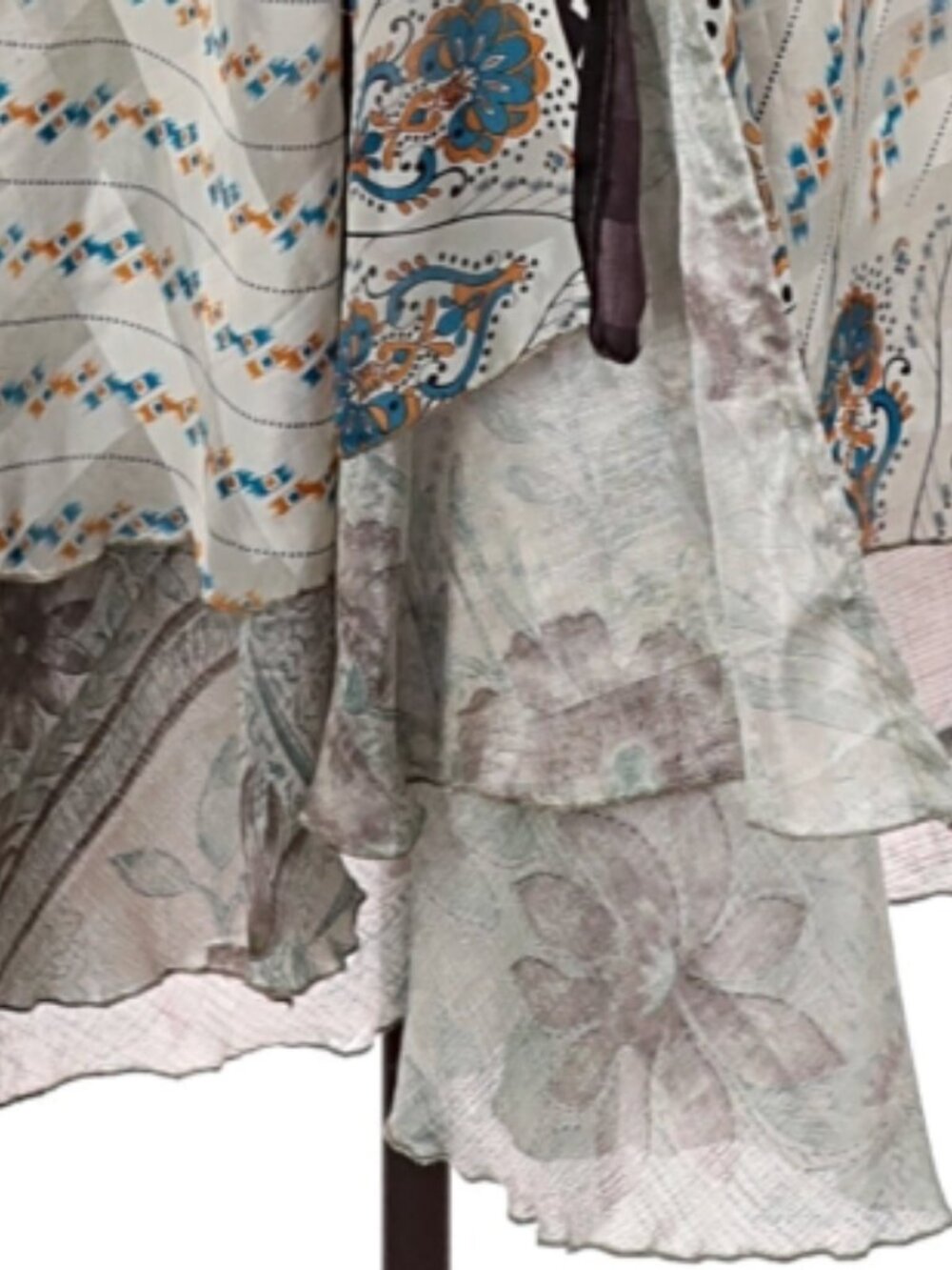 Henna 100% Silk Wrap Skirt - Multi-Colored - One Size - Picture 6 of 7